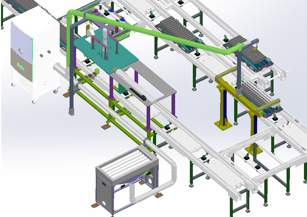 除塵器配套自動化產(chǎn)線多點位除塵